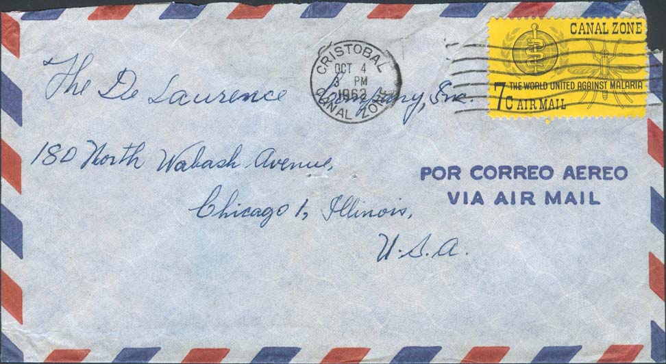 October 4, 1962, 3:00 PM, Cristobal, CZ to Chicago, IL