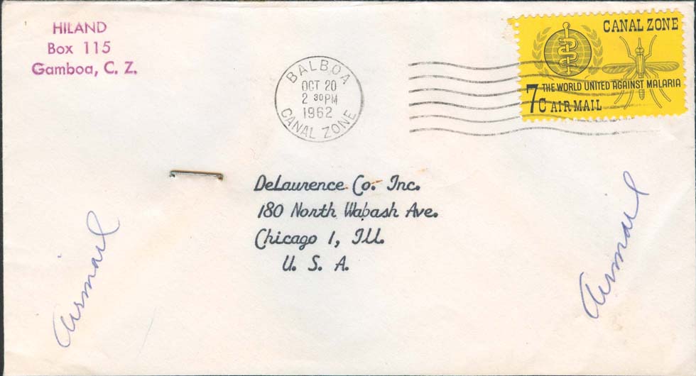 October 20, 1962, 2:30 PM, Balboa, CZ to Chicago, IL