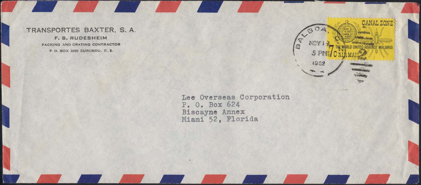 November 13, 1962, Balboa, CZ to Miami, FL