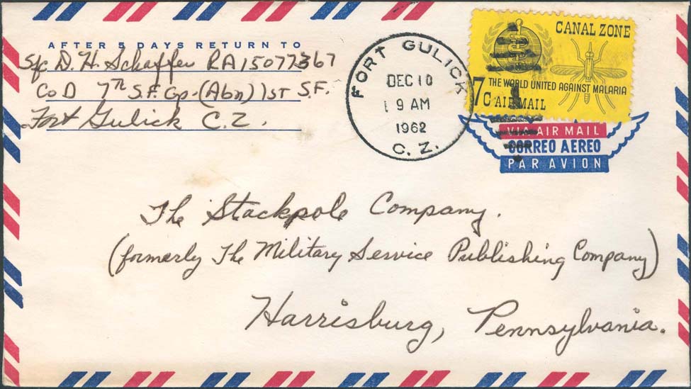 December 10, 1962, Fort Gulick, CZ to Harrisburg, PN