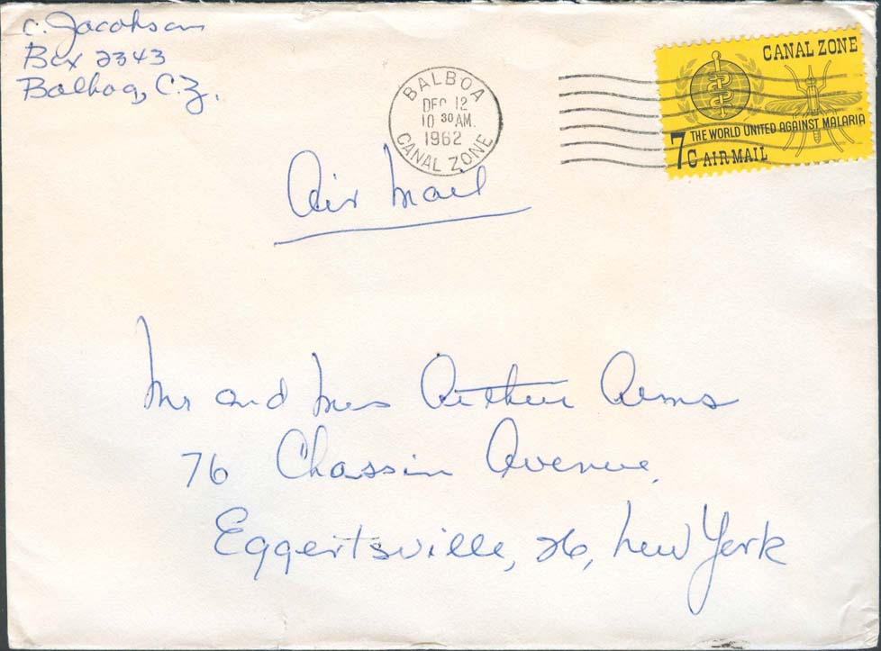 December 12, 1962, Balboa, CZ to Eggertsville, NY