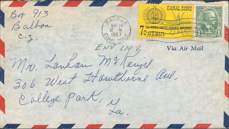 May 29, 1963, Balboa, CZ to College Park, PA