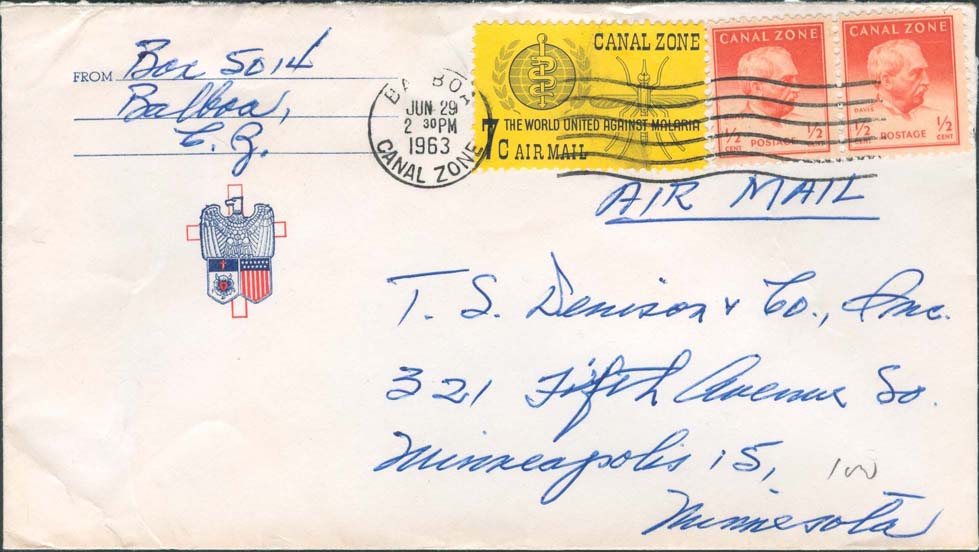 June 29, 1963, Balboa, CZ to Minneapolis, MN