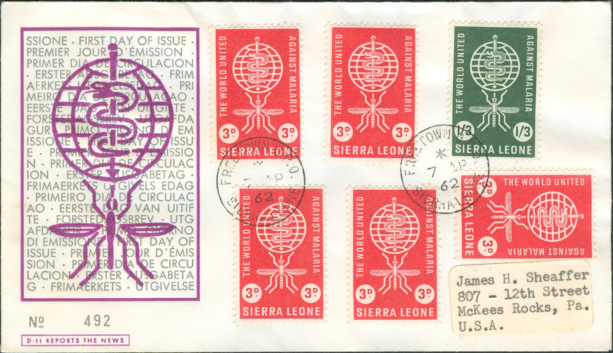 Sierra Leone Scott 225-226 Joachim Dill FDC