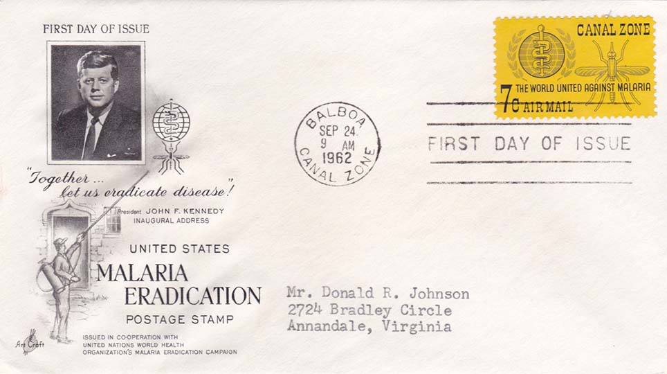 Canal Zone Scott C33 Art Craft FDC Addressed to Donald R Johnson