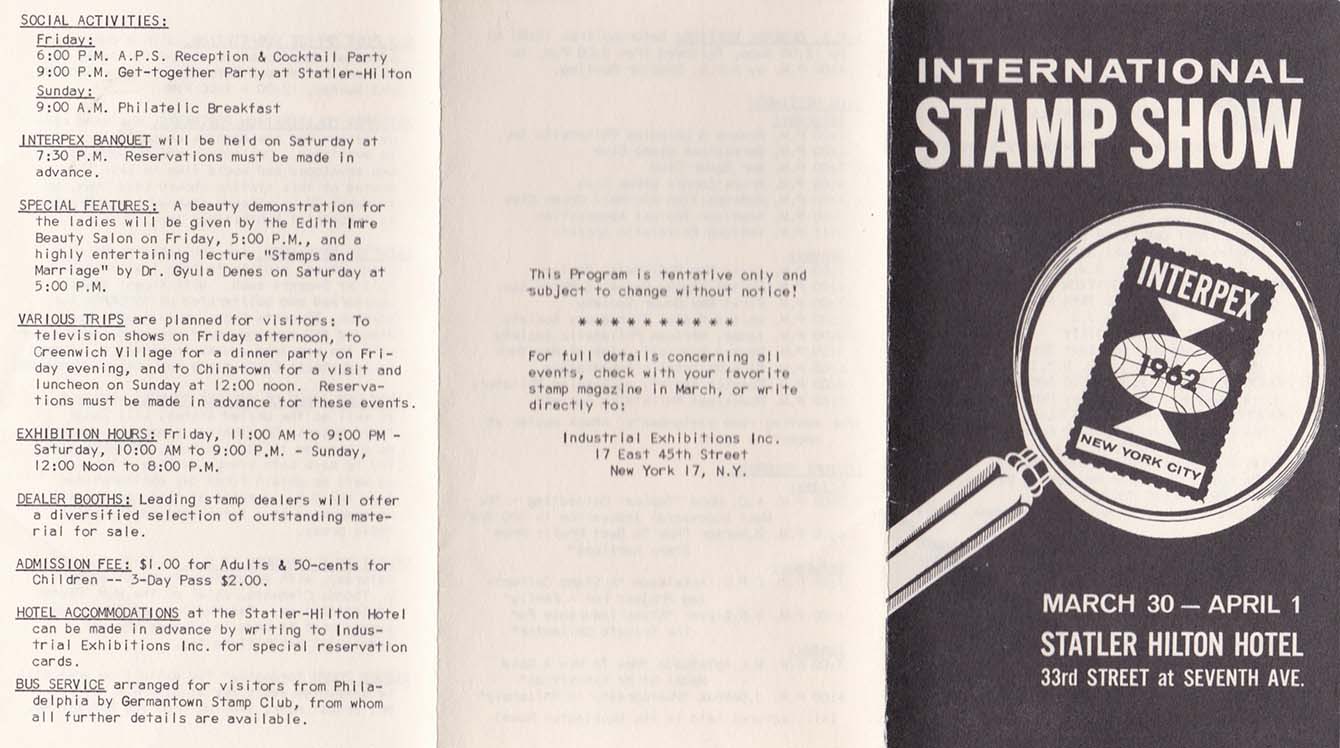 INTERPEX 1962 Program - Side 1