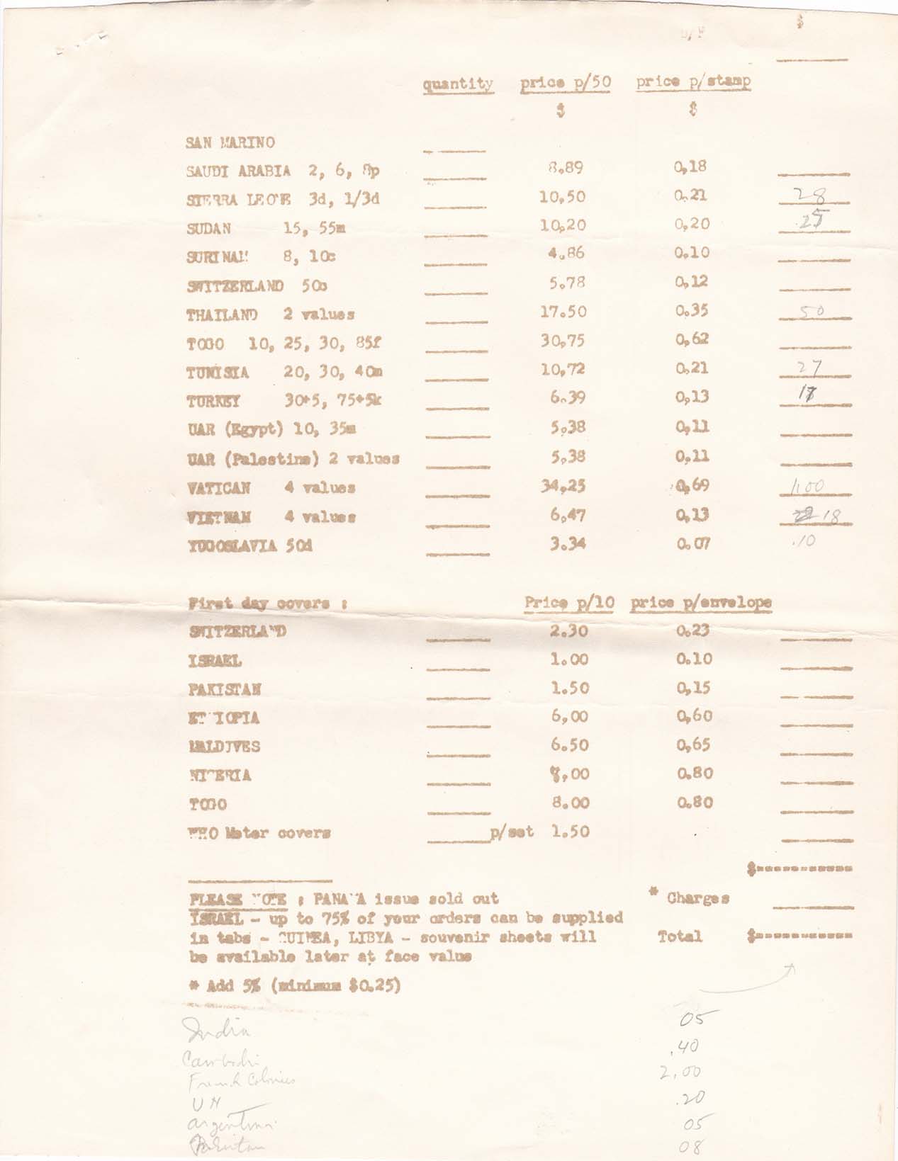 Order Sheet - Page 2