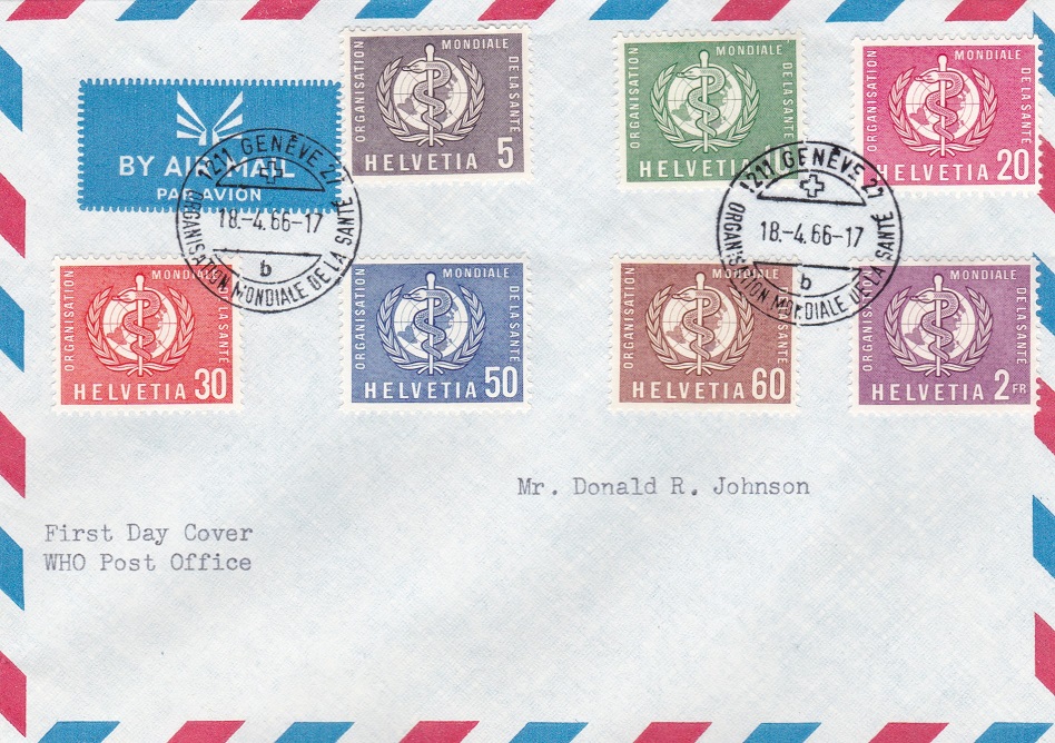 Sweden (Non Malaria) FDC Addressed to Donald R Johnson