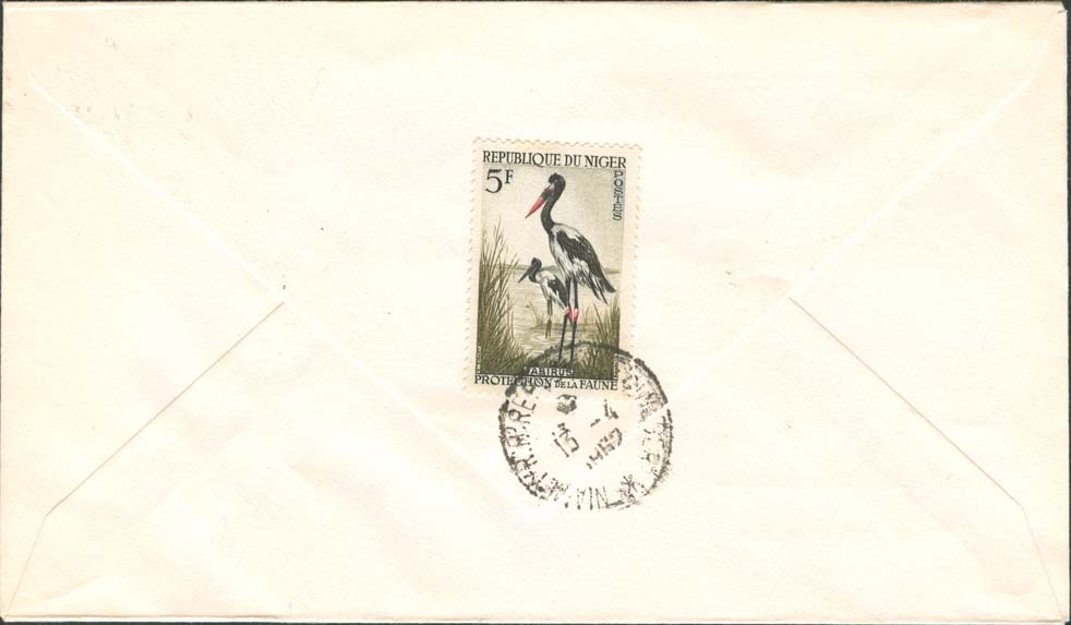 Nigeria Scott B14 with U.DES CO Cachet - Back