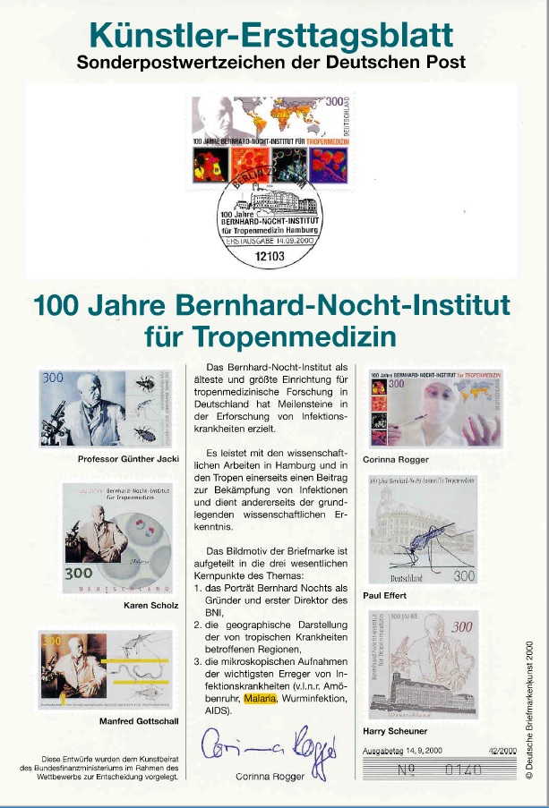 Germany Artist First Day Cover Sheet for Sc. 2101 (numbered 0140, Berlin cancel) - Front