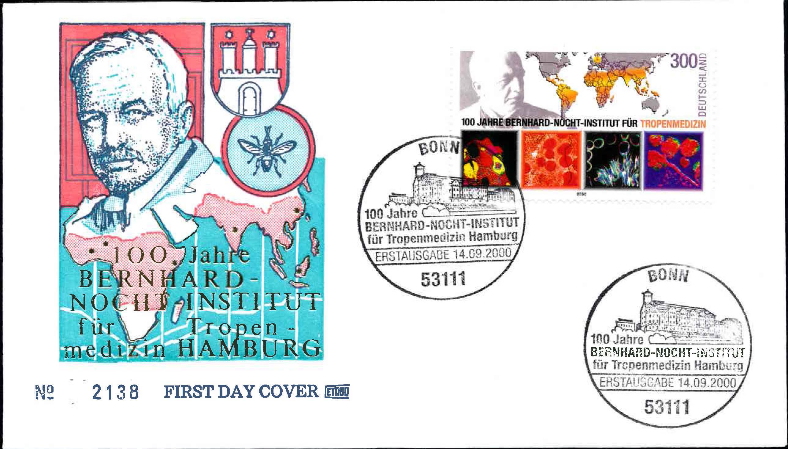 Germany Scott 2101 First Day Cover, Cachet 3, Bonn Cancellation