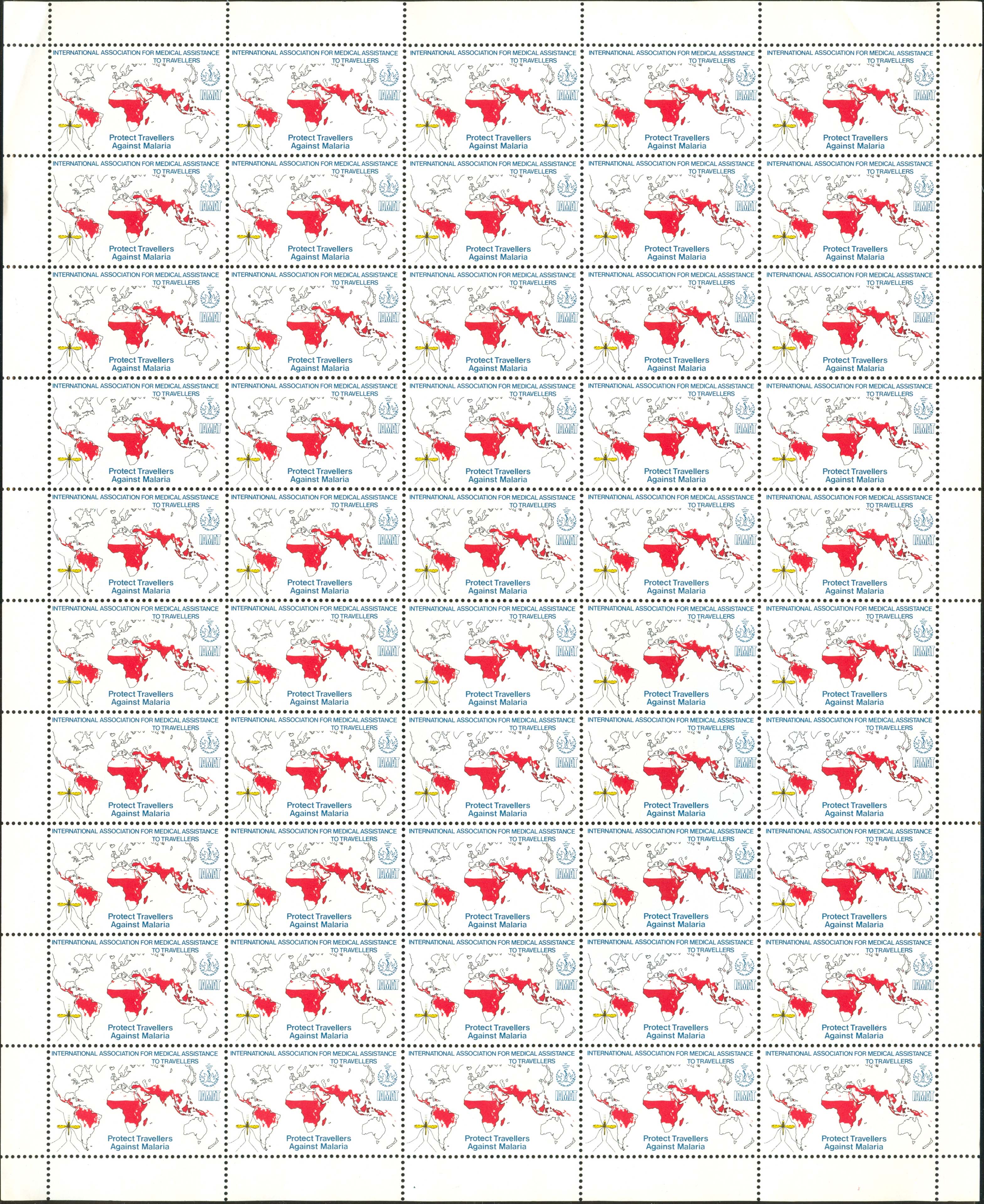 IAMAT label - Malaria - Full Sheet