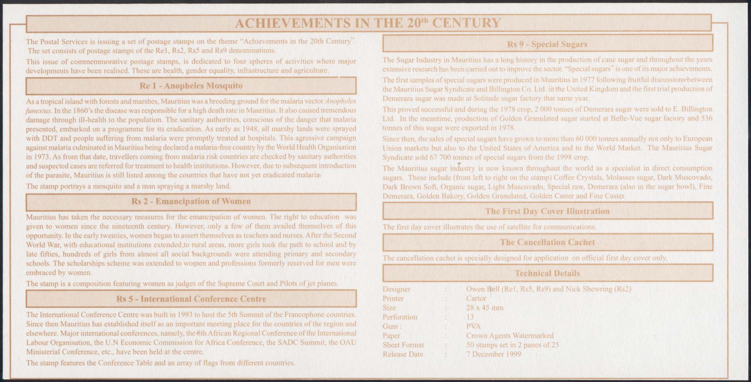 FDC insert (English on one side)