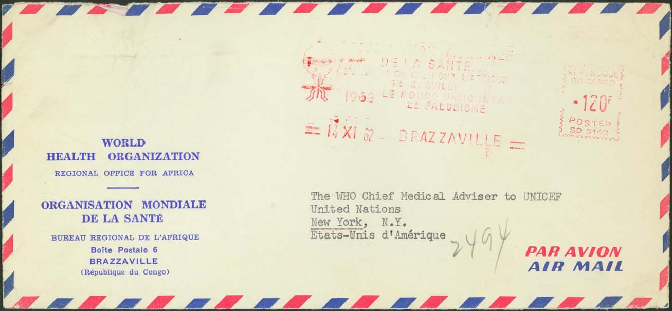 W.H.O. Regional Offices (Africa) Slogan Cancelled November 14th, 1962 - Latest Usage