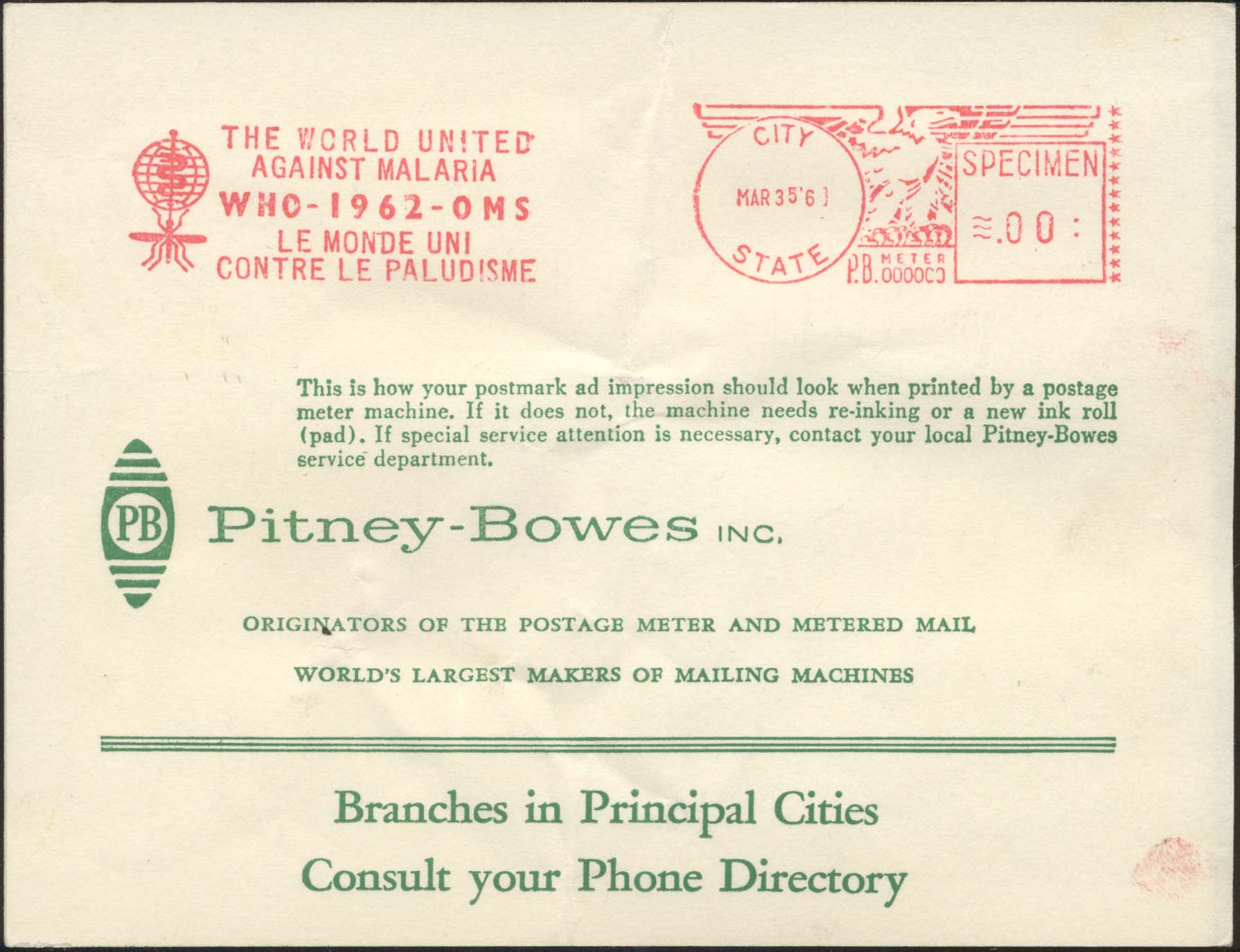 Pitney Bowes Specimen - Front
