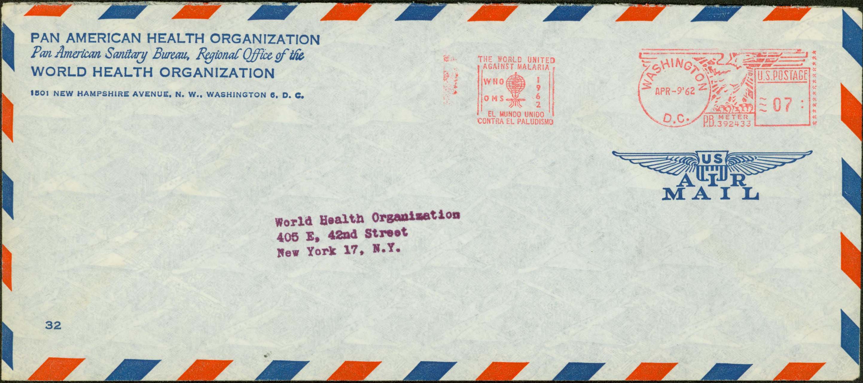 1962/04/09,%207%C2%A2%20paying%20the%20airmail%20letter%20rate%20to%20the%20World%20Health%20Organization%20Office%20at%20405%20East%2042nd%20Street