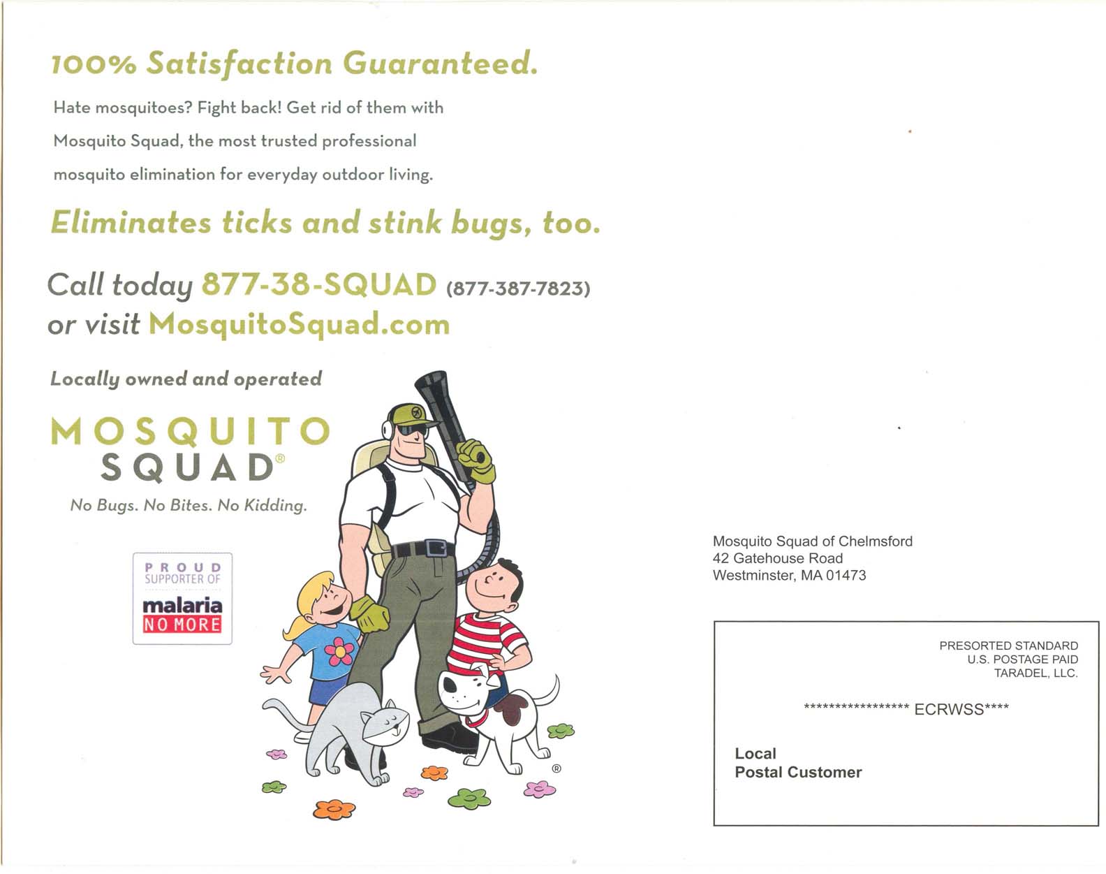 Mosquito Squad Oversized Post Card 2013 - Back