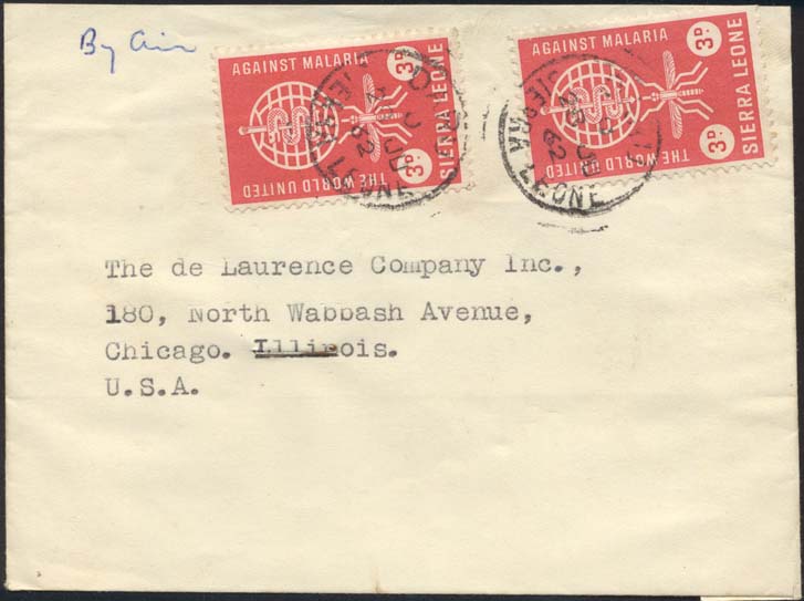 Sierra Leone Scott 225 On Cover - Date - July 28th, 1962