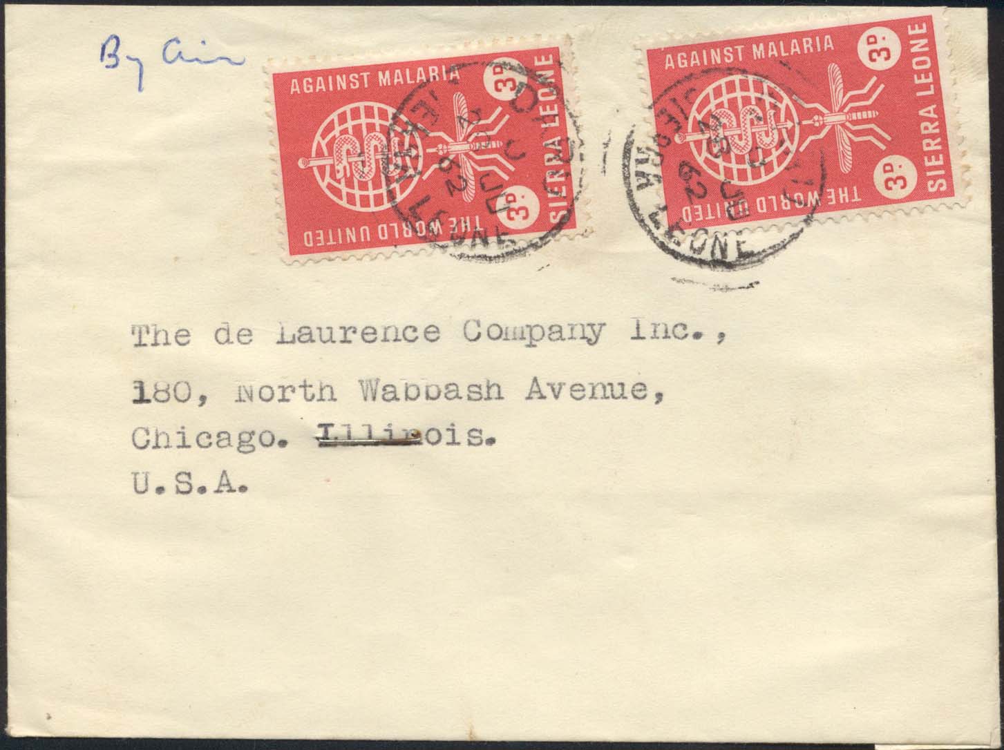 Sierra Leone Scott 225 On Cover - Date - July 28th, 1962