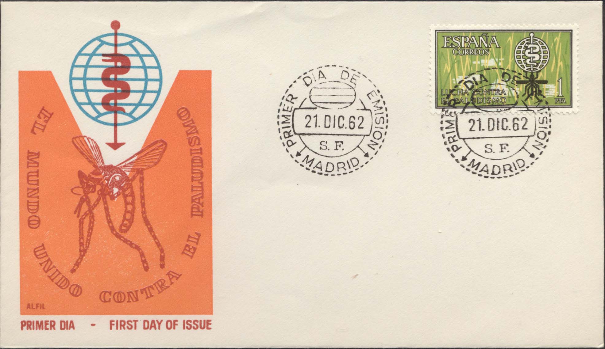 Spain Scott 1152 FDC - Orange ALFIL Cachet