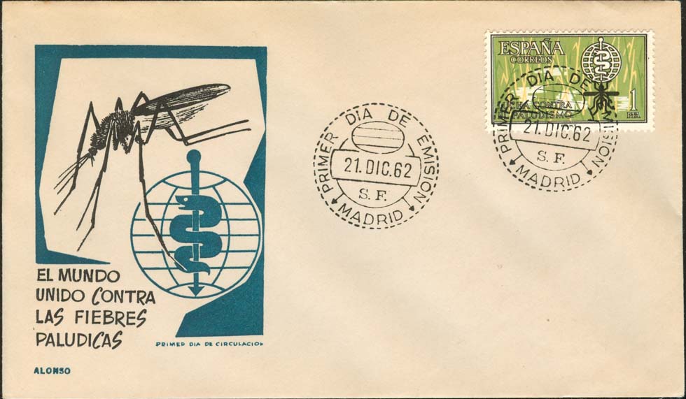 Spain Scott 1152 FDC - Green Alonzo Cachet