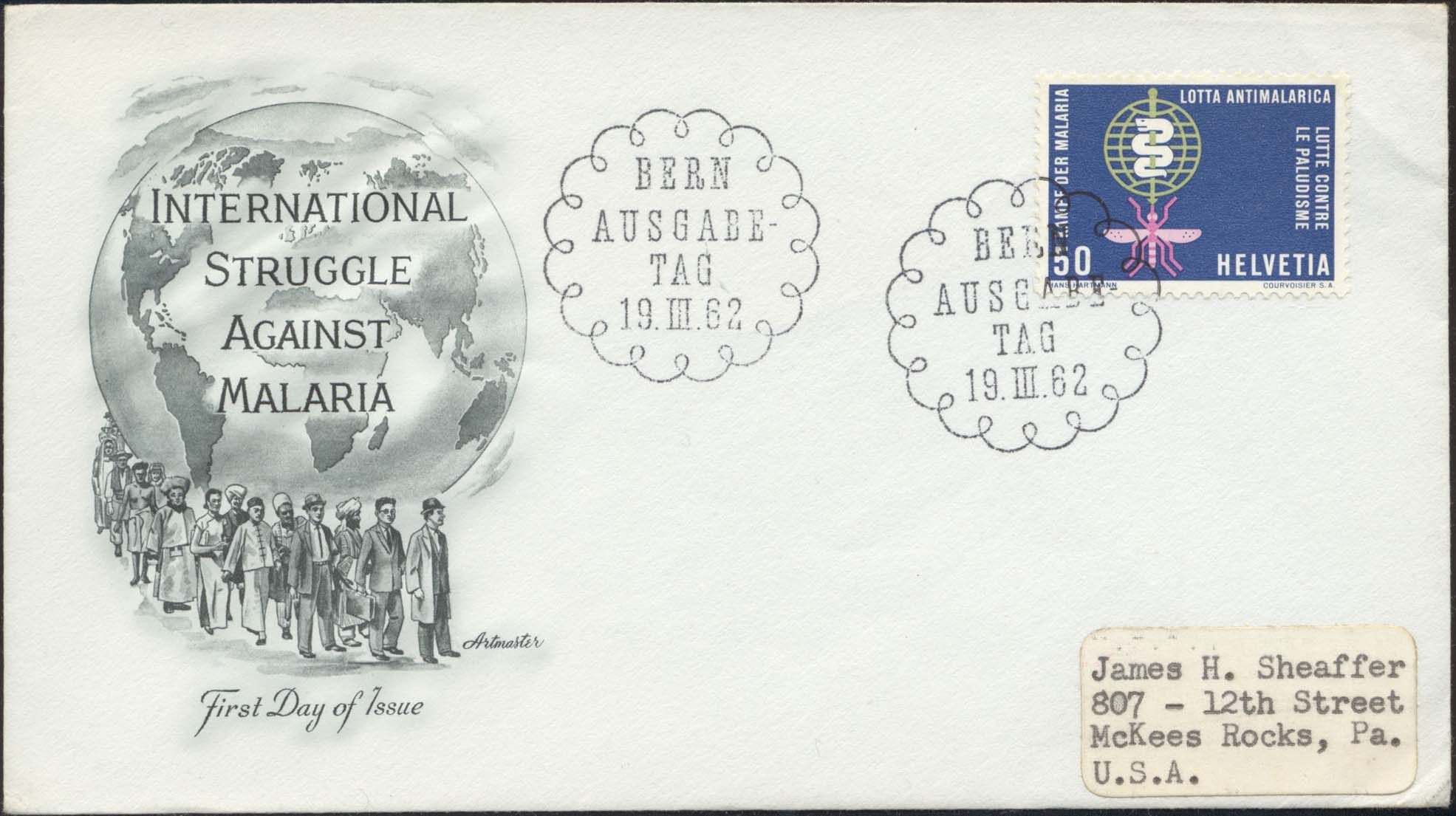 Switzerland Scott 415 On FDC With Artmaster Cachet