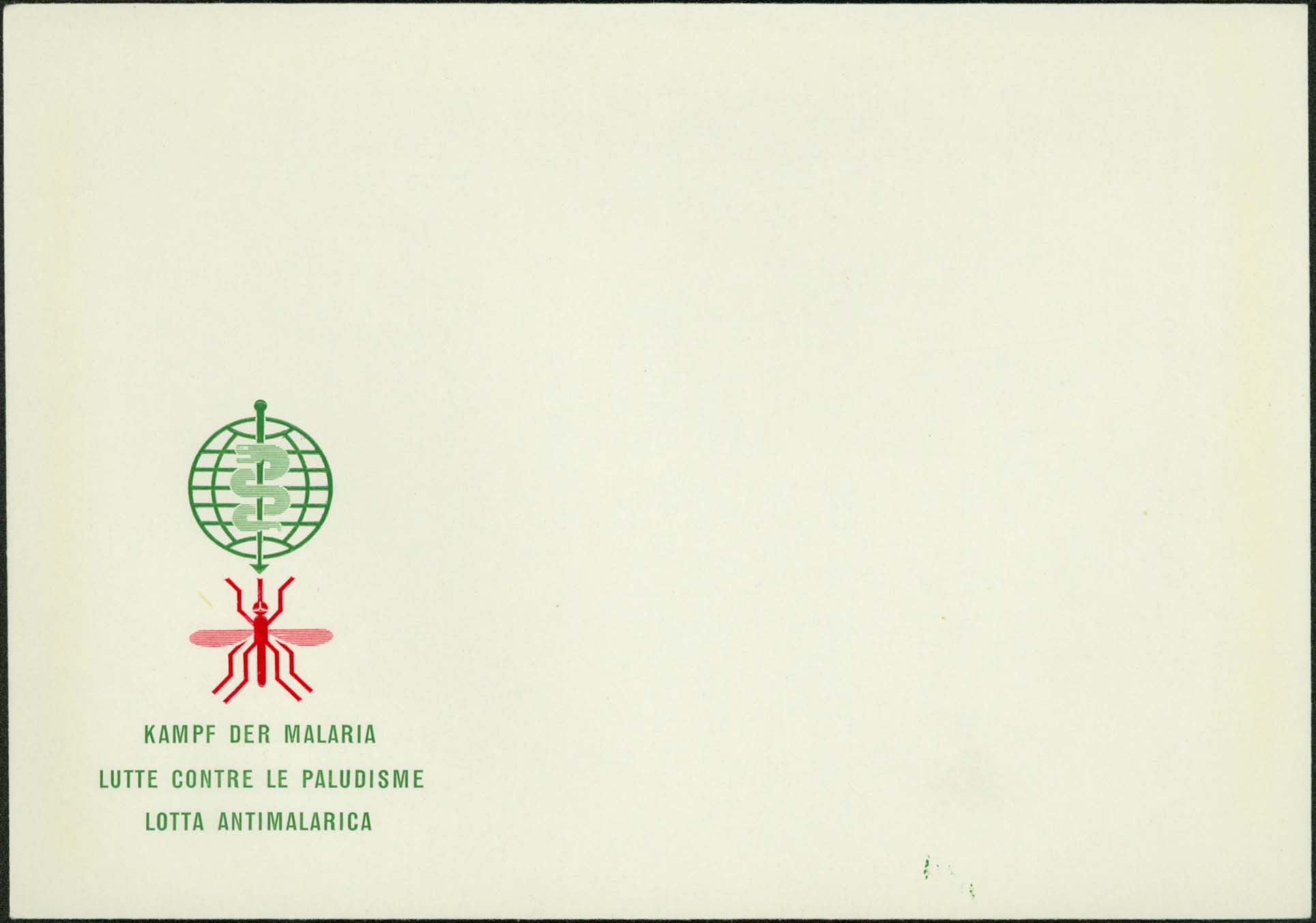 Cachet For Scott 415 With Mosquito/Symbol In Red And Green