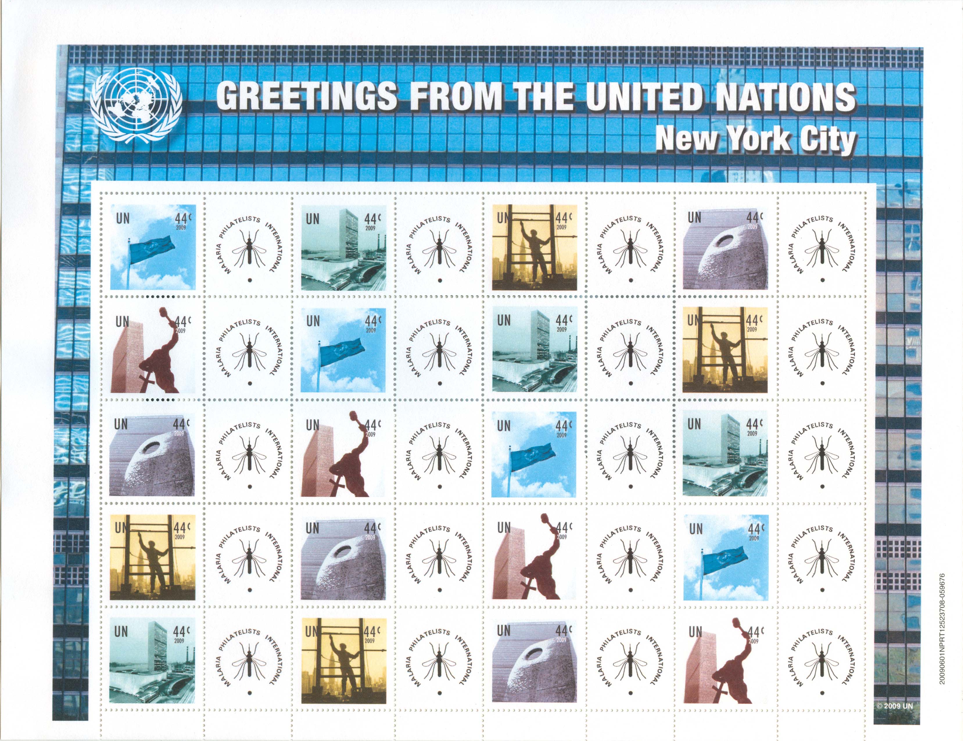 United Nations Personalized Sheet With MPI Logo - Issued June 5th, 2009