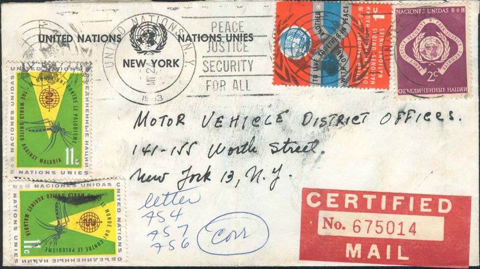 Certified Cover sent 05/24/1963