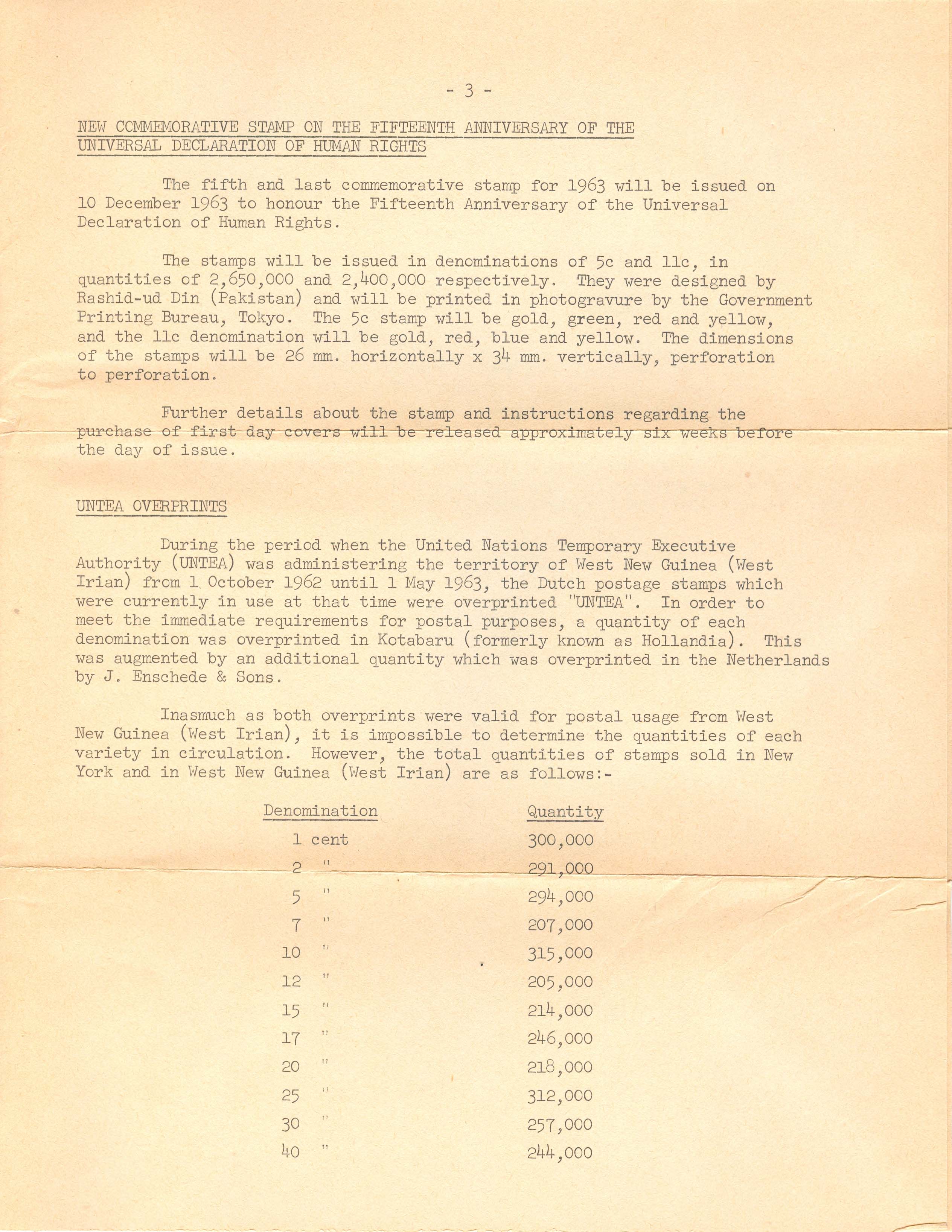 Third Class mail contents - page 3