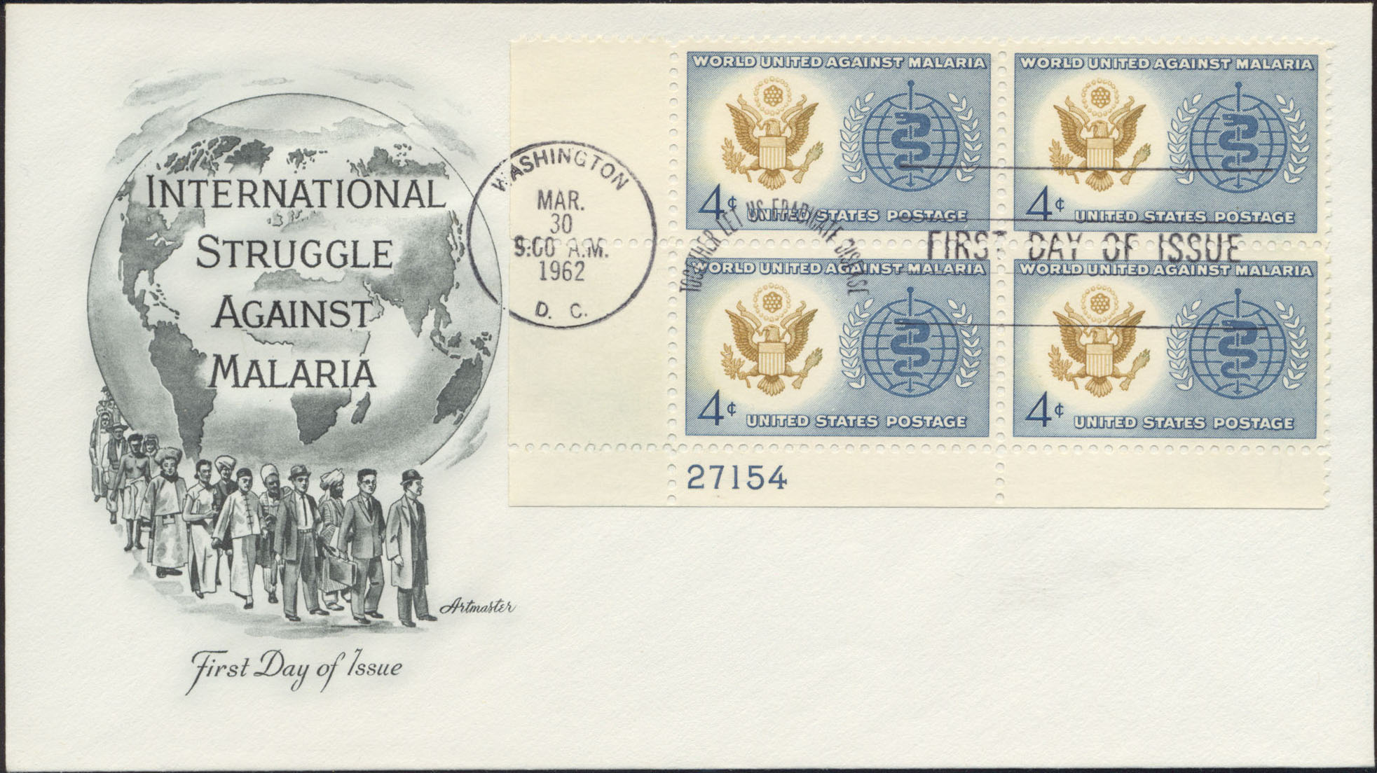 Scott 1194 (FDC w/ Artmaster Cachet (Gray) (Plate Block 21754 Lower Left)