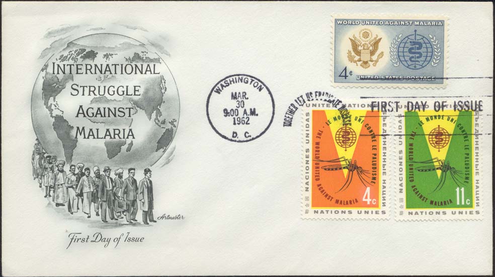 United States Scott 1194 and United Nations Scott 102-103 On FDC With Artmaster Cachet