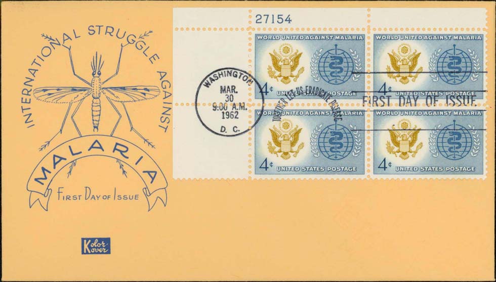 Scott 1194 %28FDC w%2F Kolor Kover Cachet%29 %28Plate Block 21754 Top Left%29