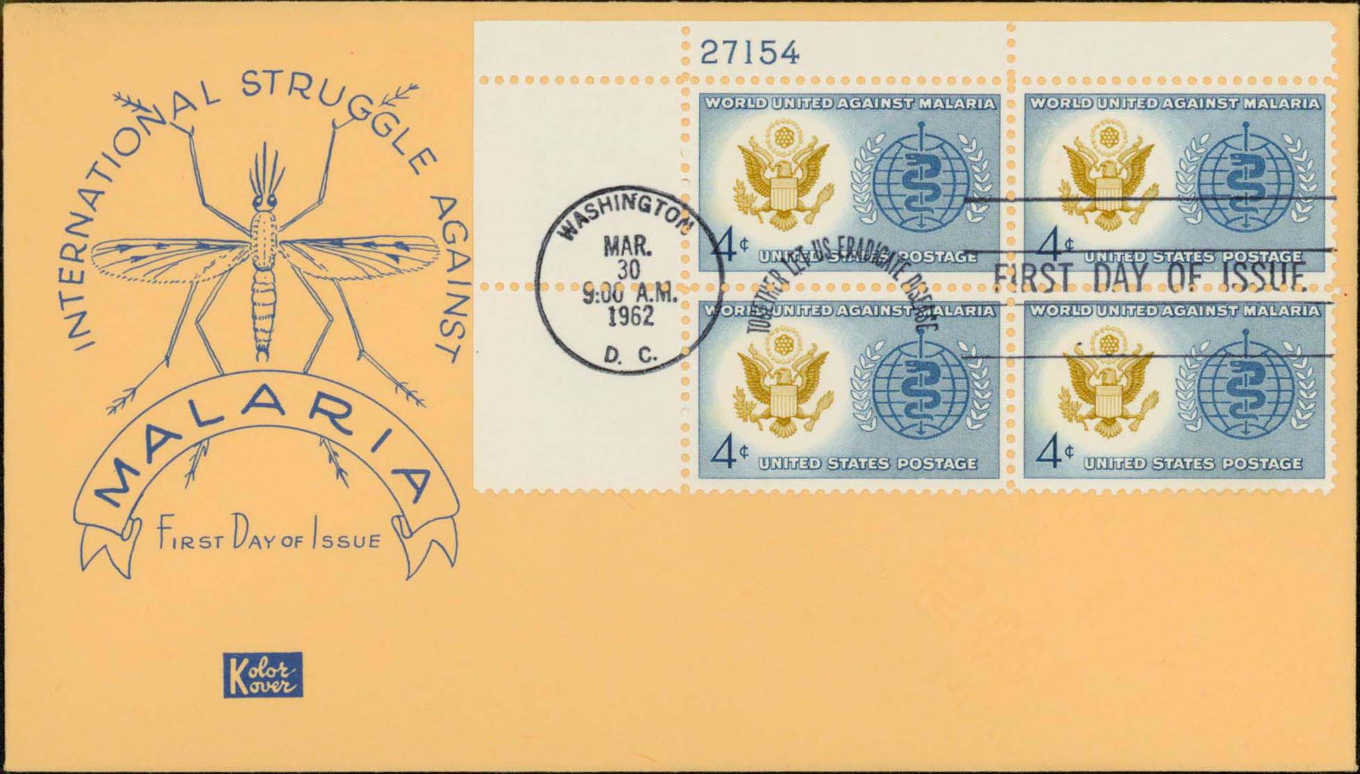 Scott 1194 (FDC w/ Kolor Kover Cachet) (Plate Block 21754 Top Left)