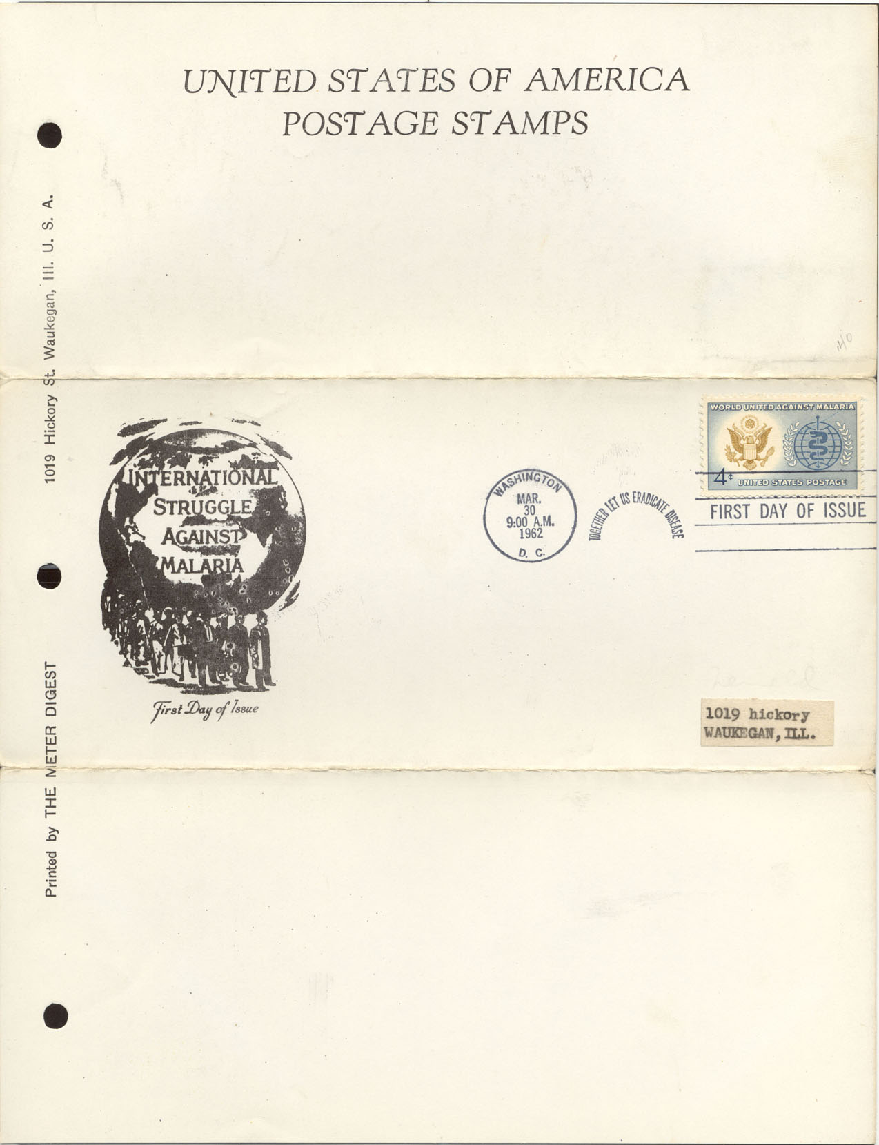 United States Scott 1194<br />(FDC w/ Meter Digest Cachet - Counterfeit Artmaster Cachet imprinted on an Album Page)
