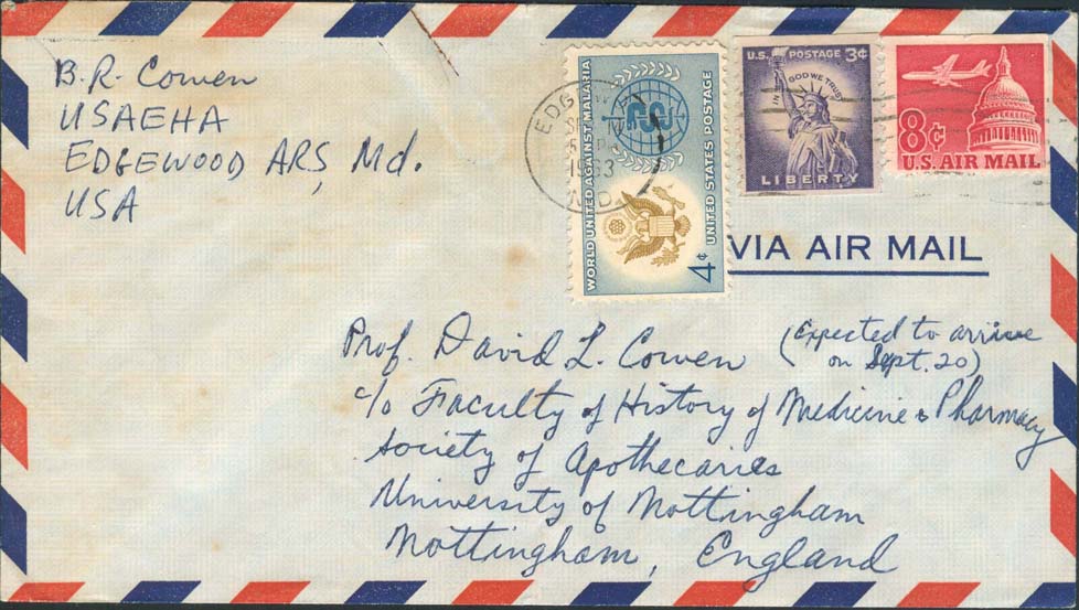 1963, September 14th, 5:00 PM. Edgewood, MD to England