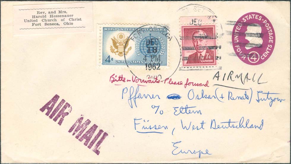 1962, December 13th, 4:00 PM. Fort Seneca, OH to Germany