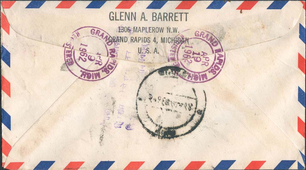 1962, April 19th, Grand Rapids, MI to Nepal - Back