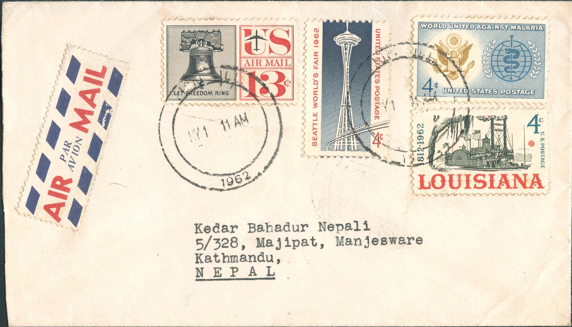 1962, May 1st, Unknown City to Nepal