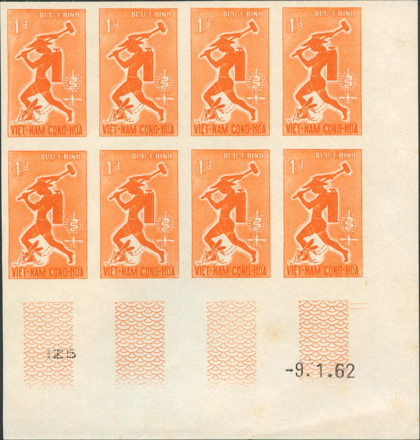 Scott 186 Imperf Block of 8