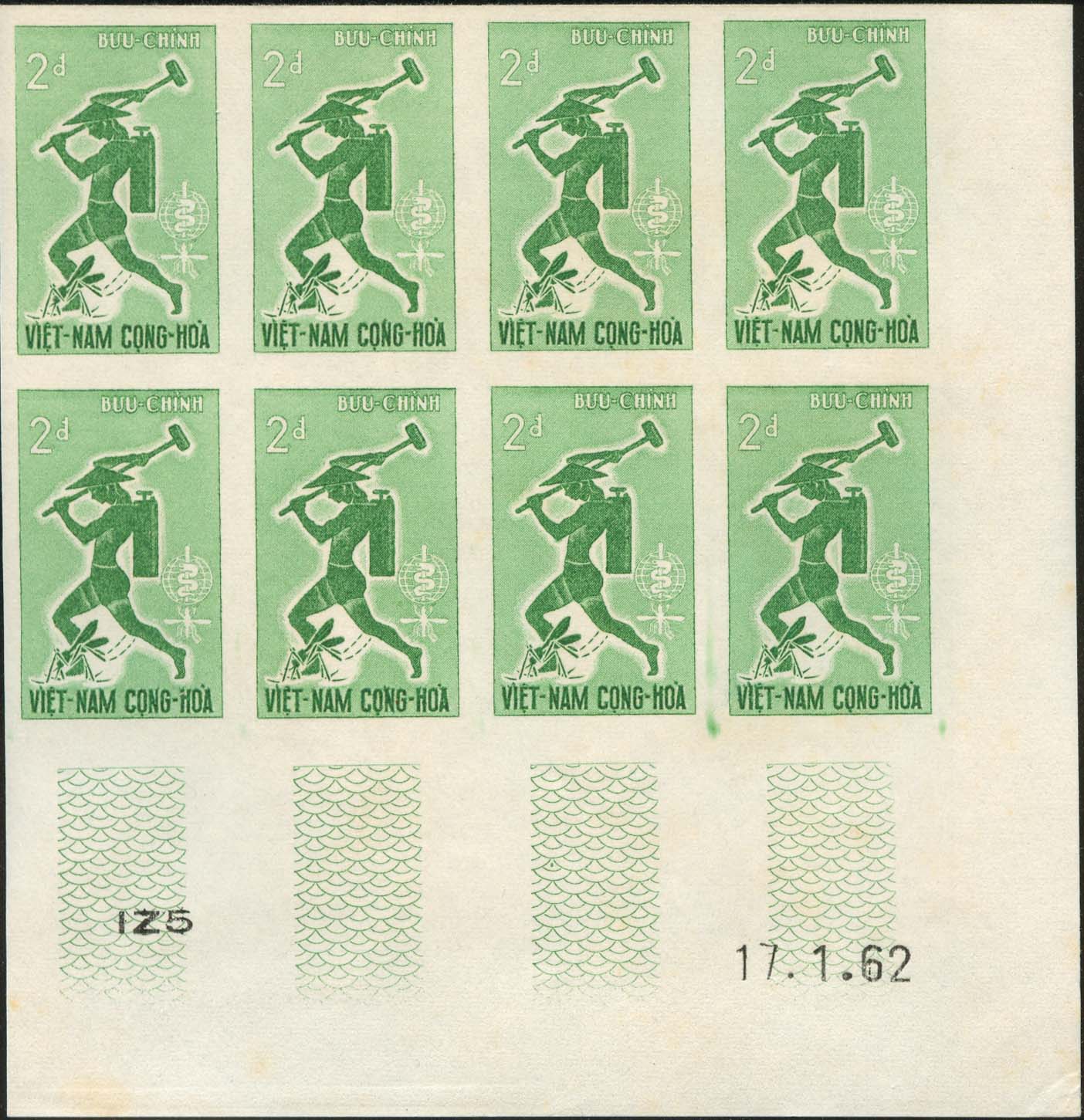 Scott 187 Imperf Block of 8