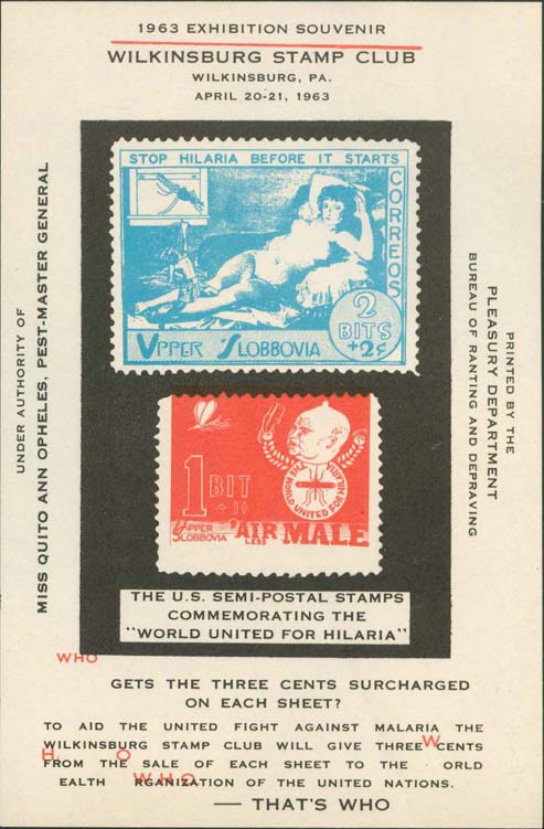 Wilkinsburg%20Stamp%20Club%20Souvenir%20Sheet<br%20/>Red%20Shifted%20Up%20.27%20Centimeters%20And%20Crocked.