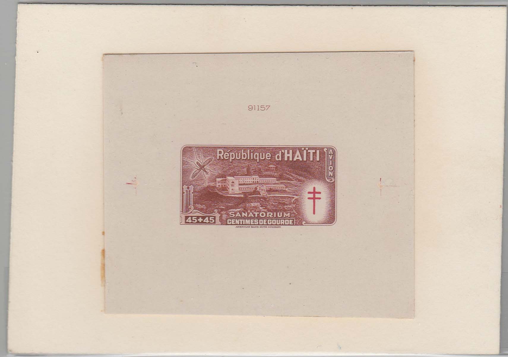Haiti Scott CB5 Die Proof Glued on Card