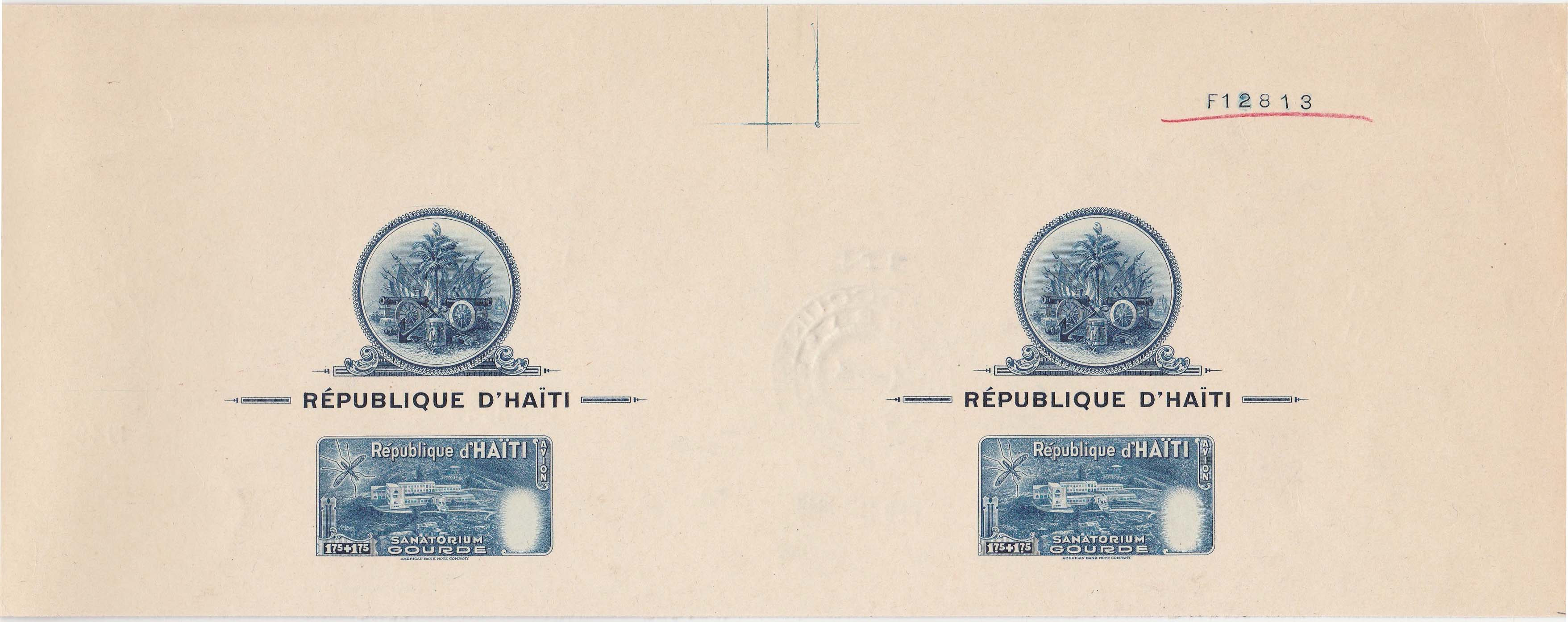 Haiti Scott CB8A Proof on Card Stock (Pair) - Front