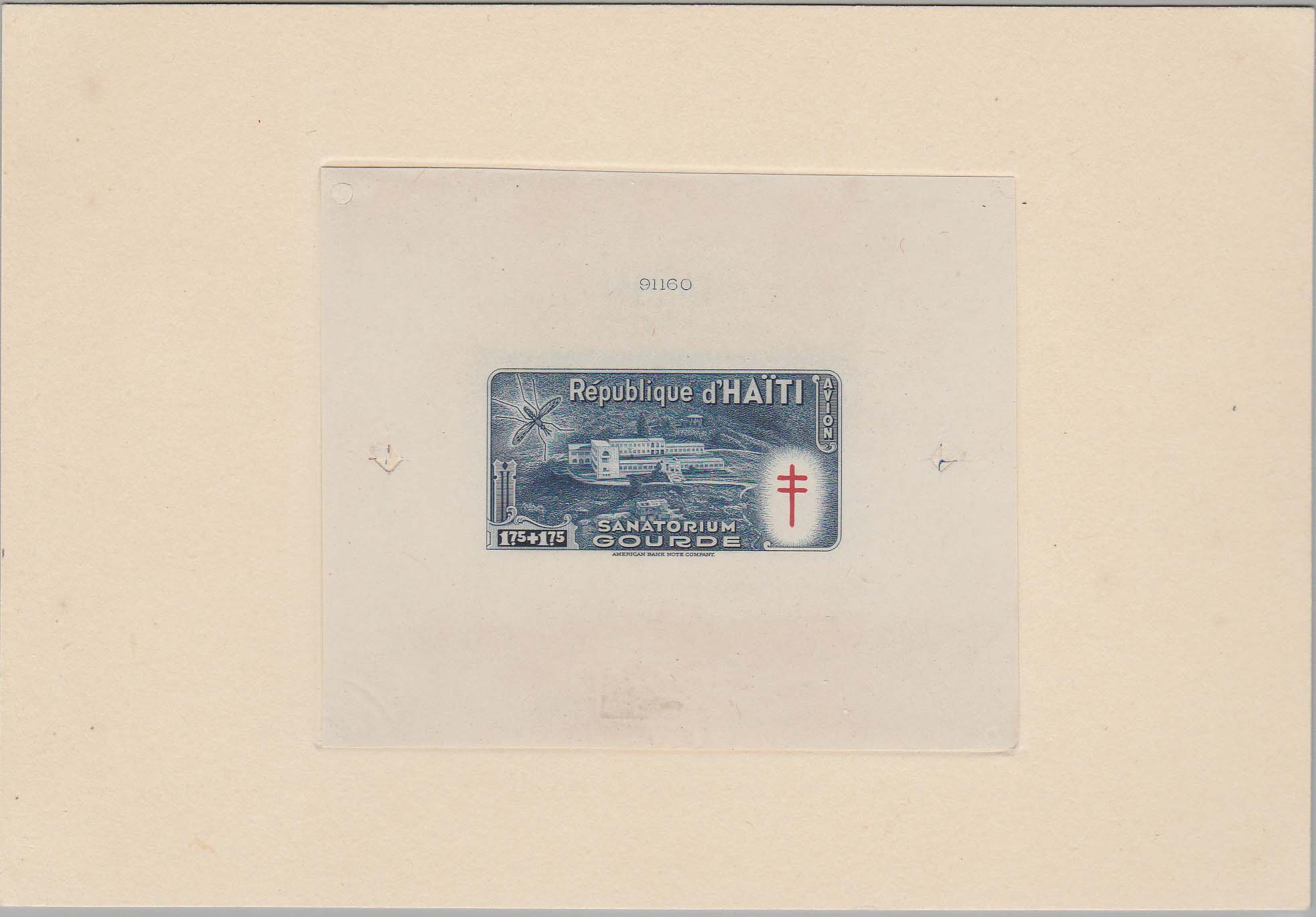 Haiti Scott CB8 Die Proof Glued on Card