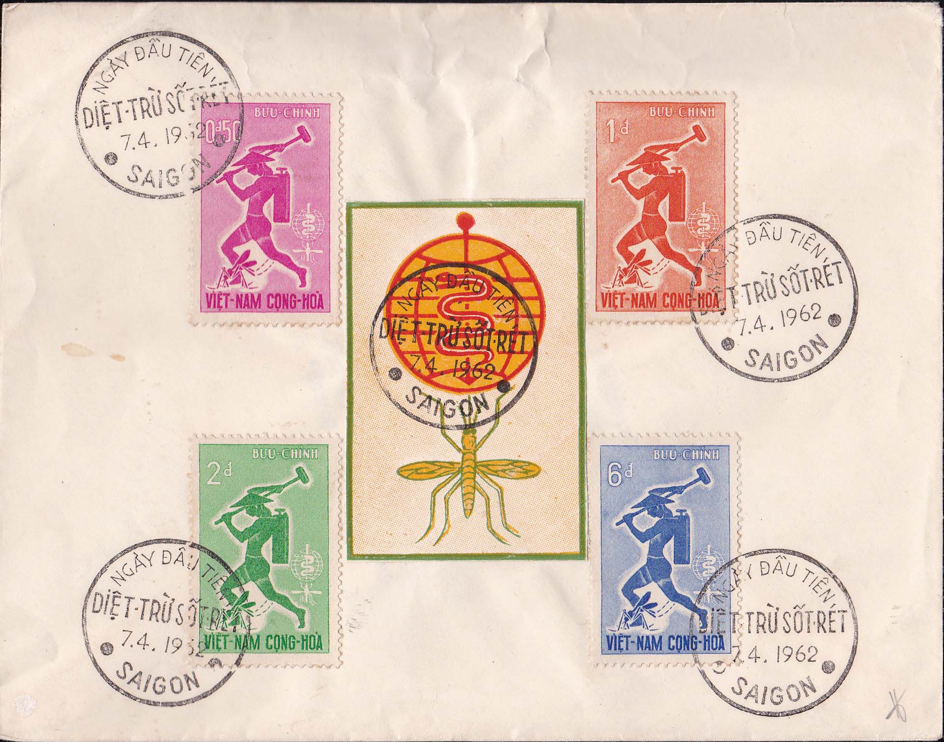 Vietnam Scott 185-188 FDC on larger envelope