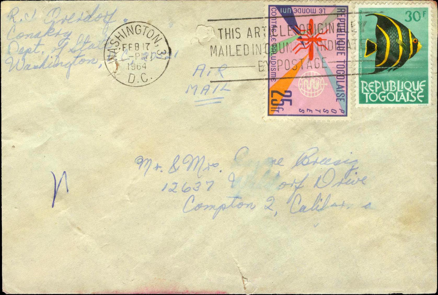Togo Diplomatic Pouch Mail