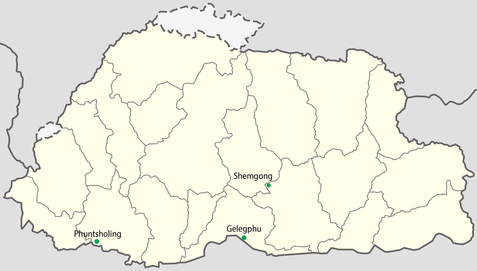 Bhutan Postmark Map